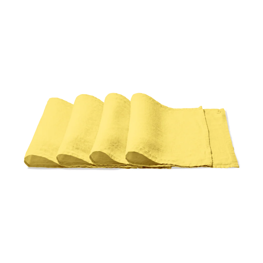 Set de table en lin lavé - Jaune Citronnade - Image 8