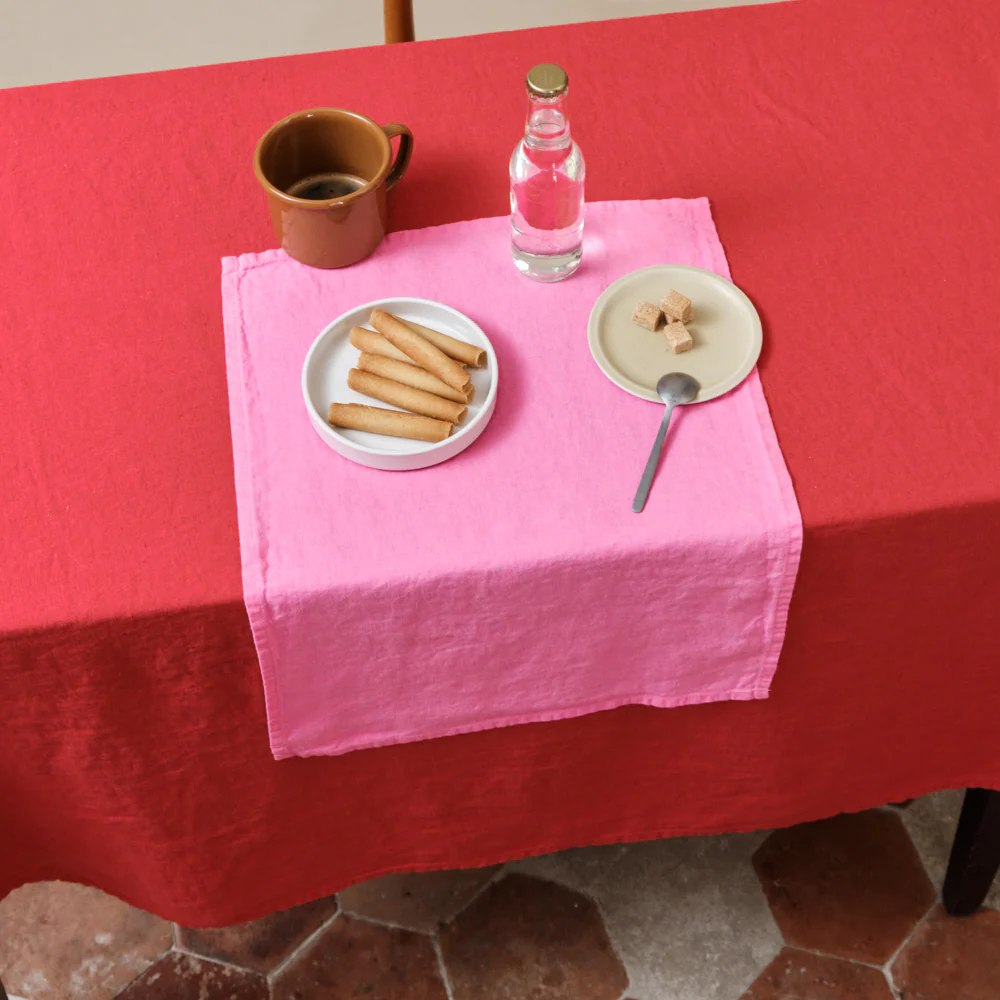 Set de table en lin lavé - Rose Garance - Image 7