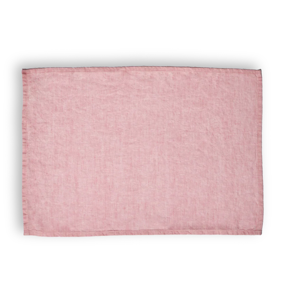 Set de table en lin lavé - Rose Granité - Image 2