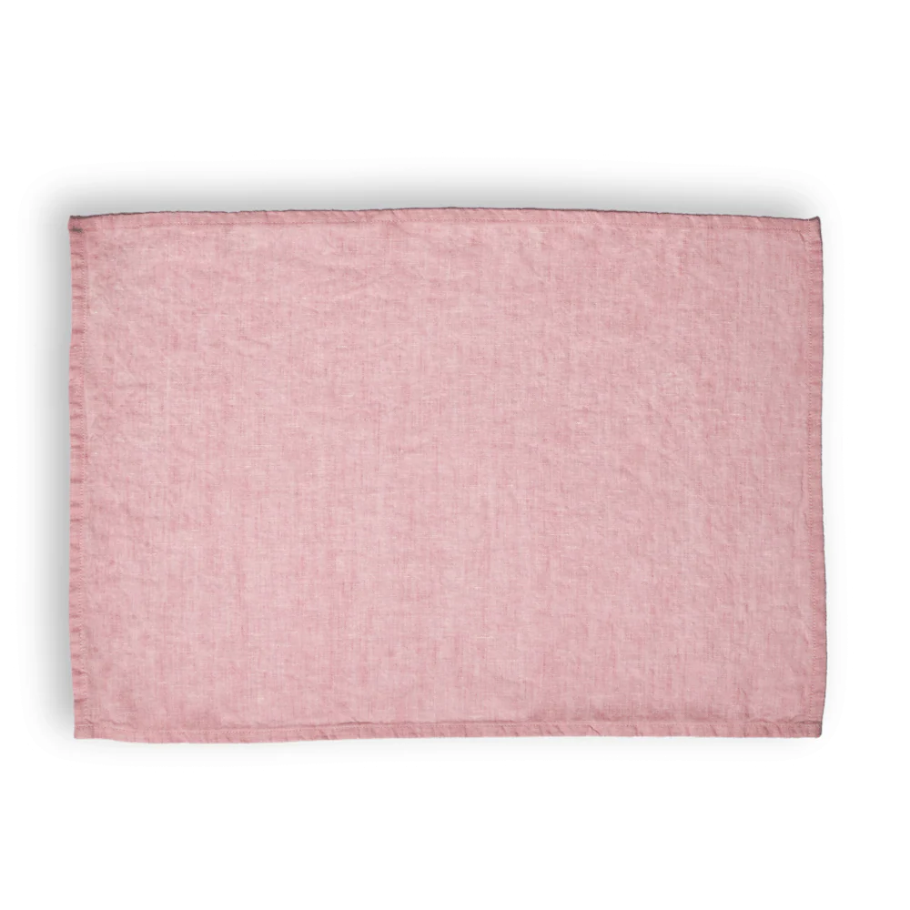 Set de table en lin lavé - Rose Granité - Image 4