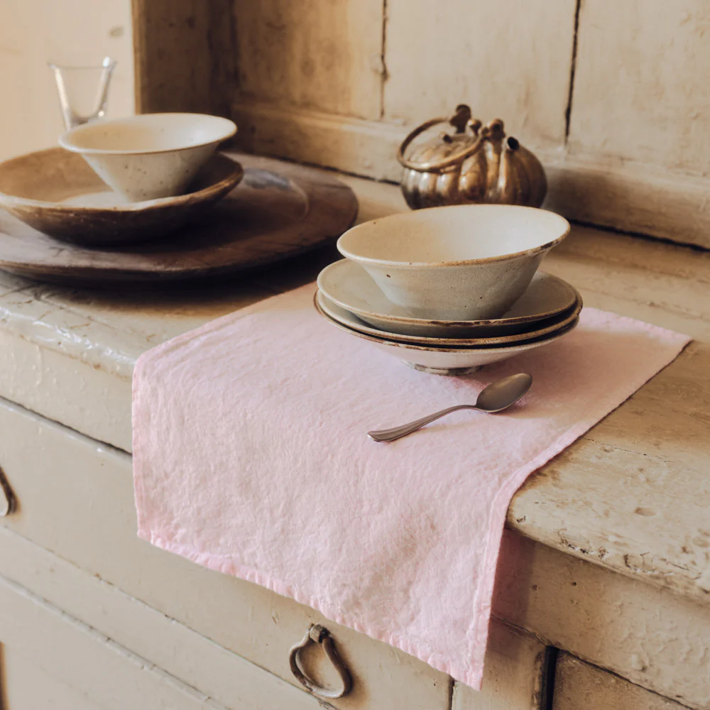 Set de table en lin lavé - Rose Granité - Image 6