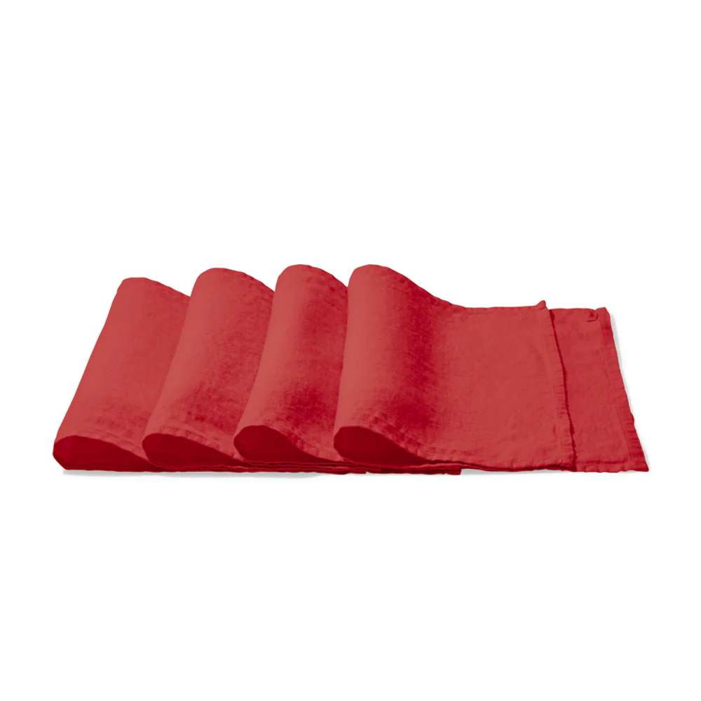 Set de table en lin lavé - Rouge Vermillon - Image 8