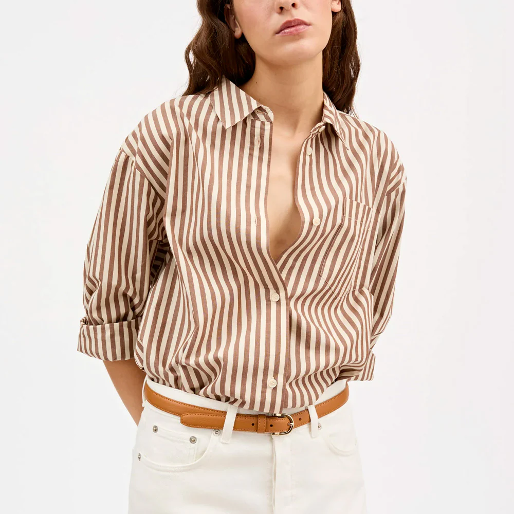 Skall Studio - Chemise Edgar - Marron & Ecru - Image 2