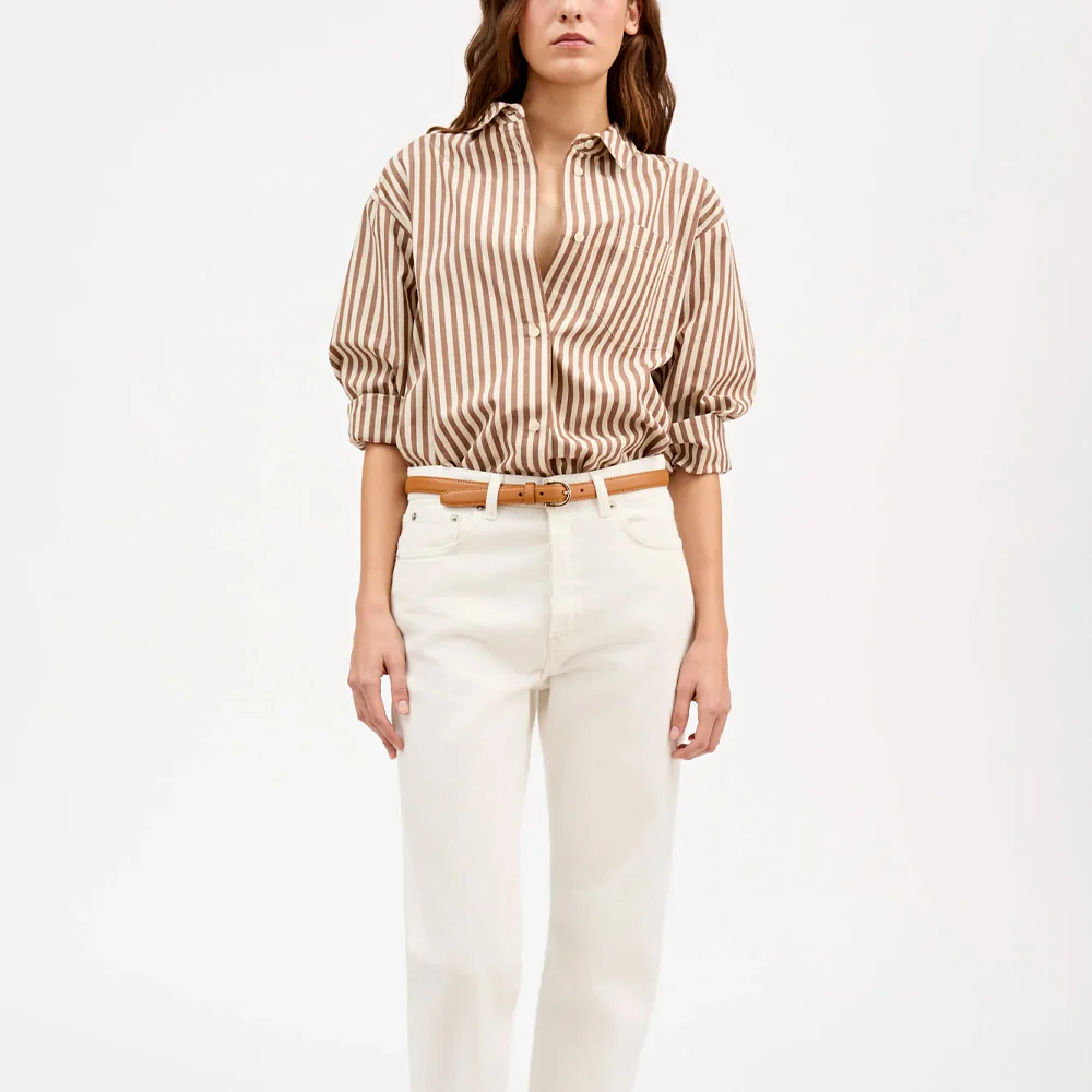 Skall Studio - Chemise Edgar - Marron & Ecru - Image 3