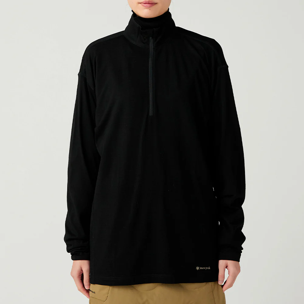 Snow Peak - Pull Demi-zip Laine - Noir - Image 2