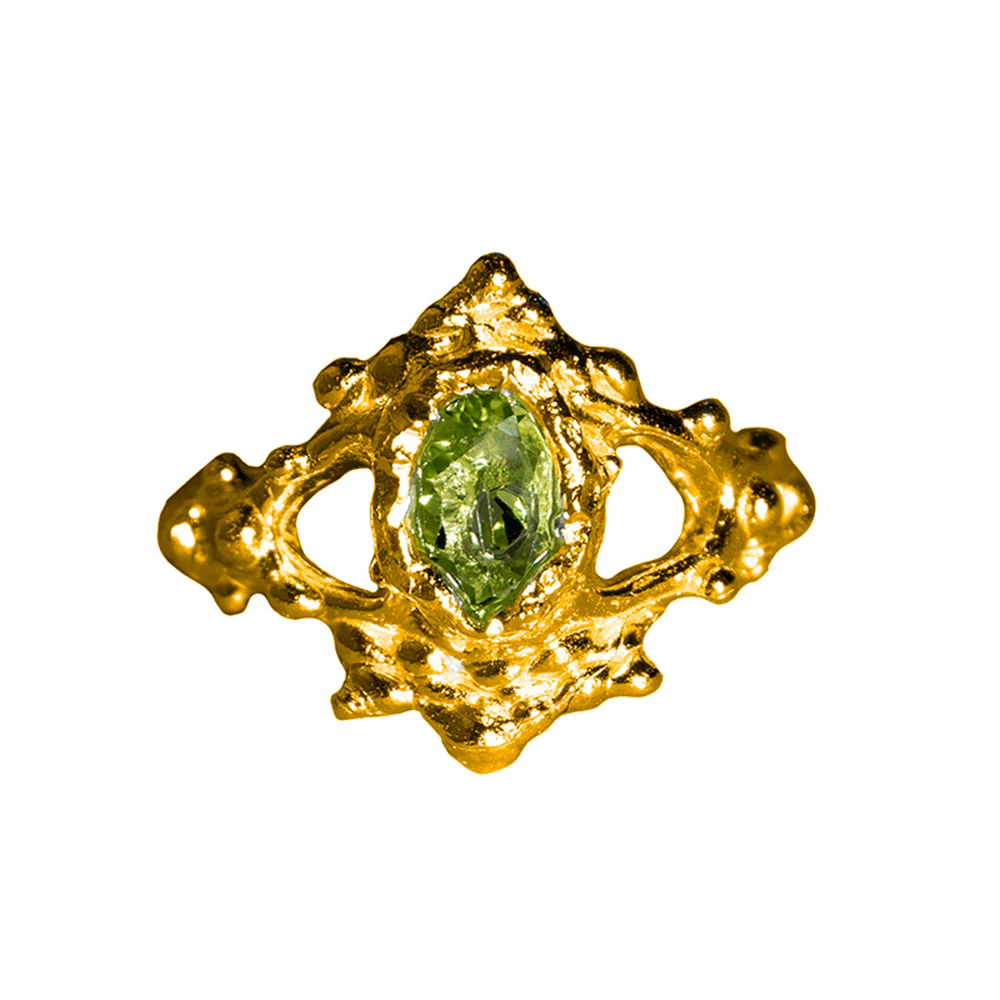Sofia Rocha - Bague Sol De Mar - Or & Pomme Verte