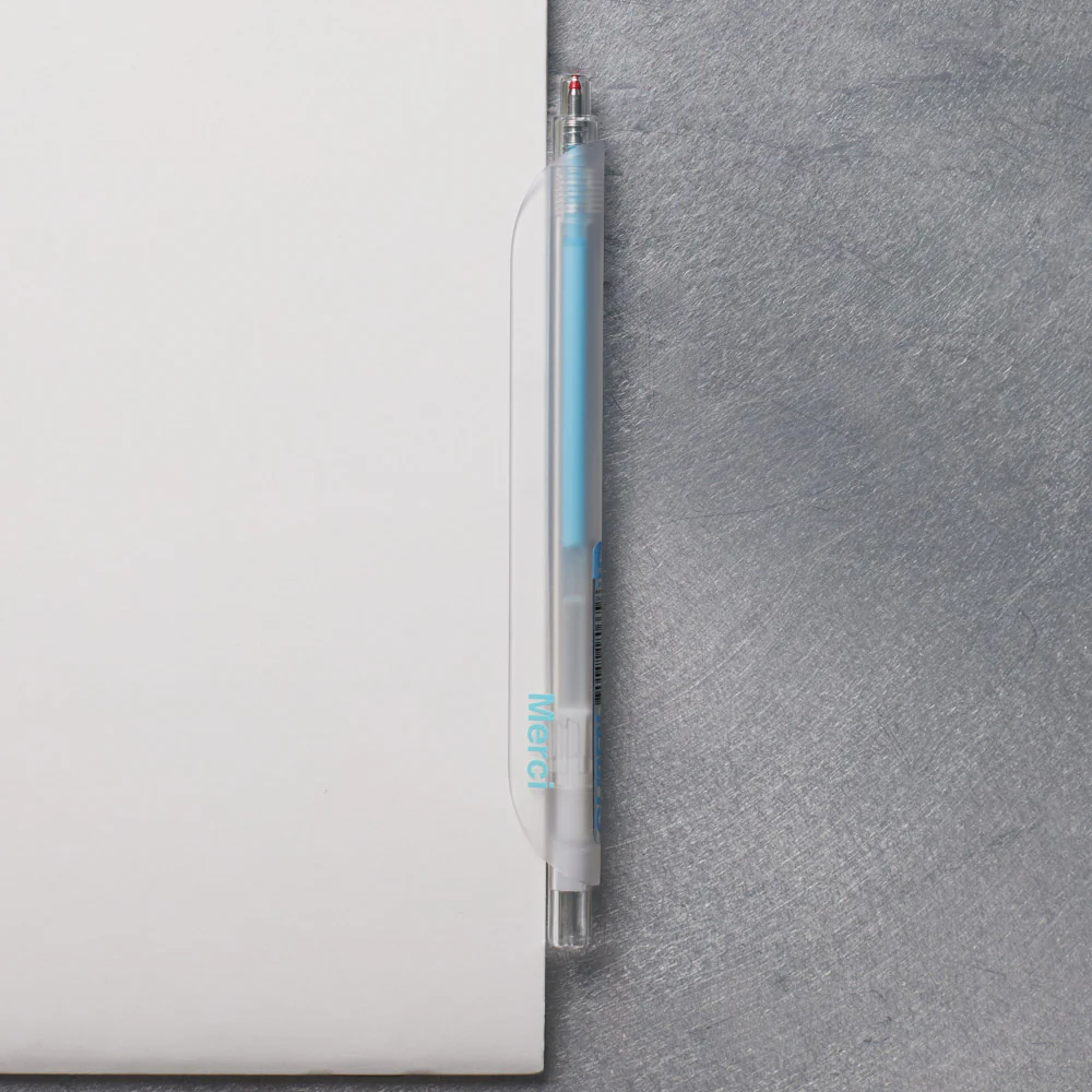Stylo Merci Transparent - Bleu - Image 3