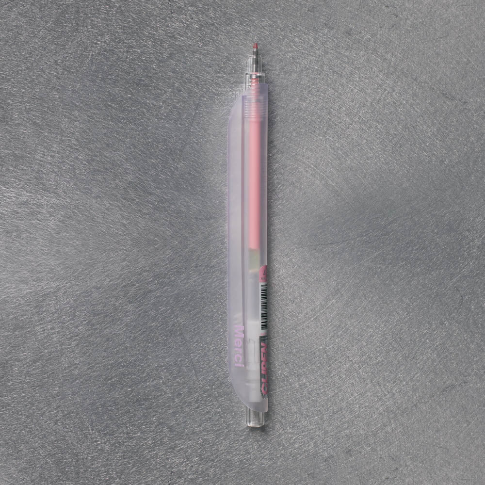 Stylo Merci Transparent - Rose - Image 2