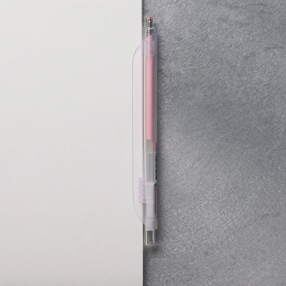 Stylo Merci Transparent - Rose - Image 3