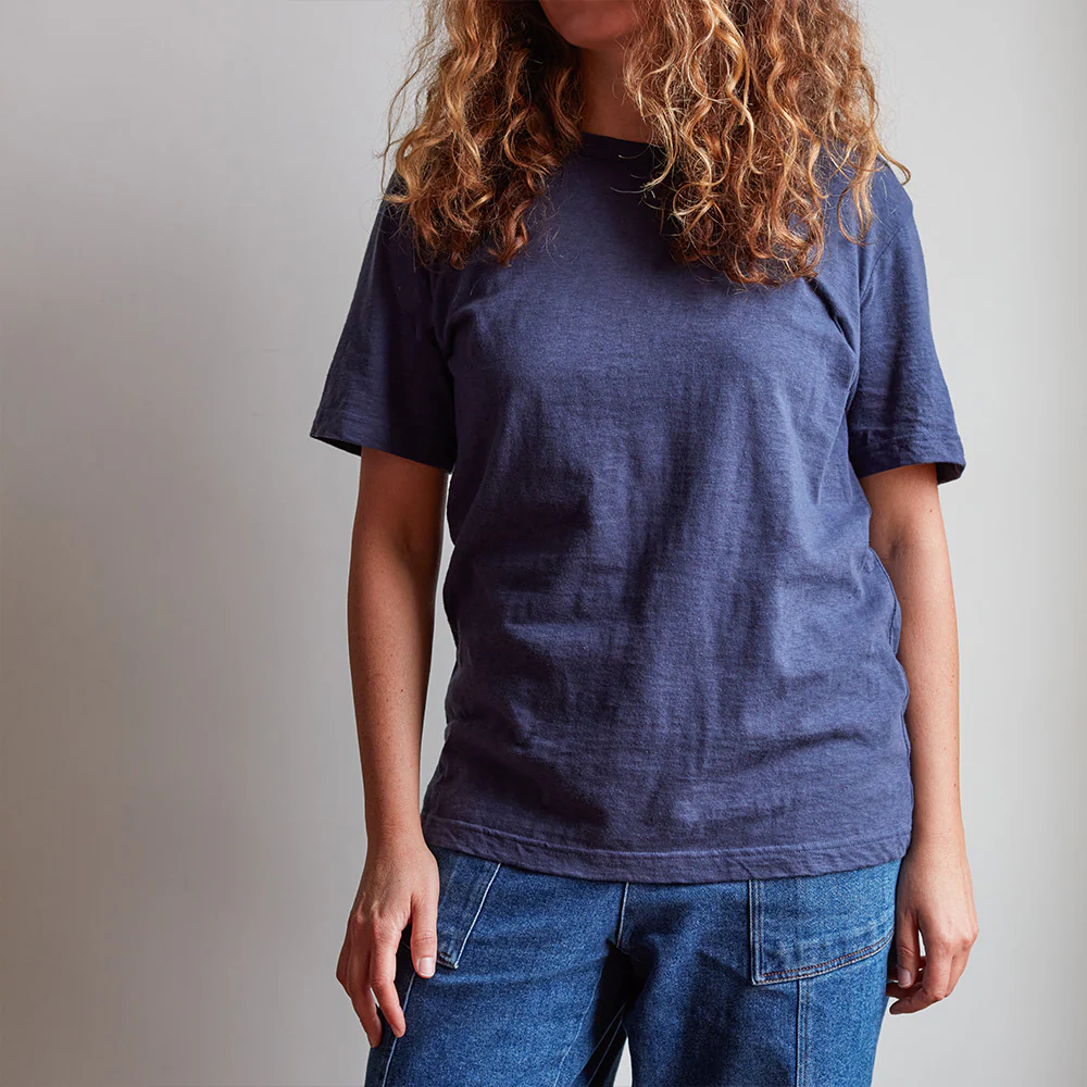 Merci - T-shirt uni en coton - Marine