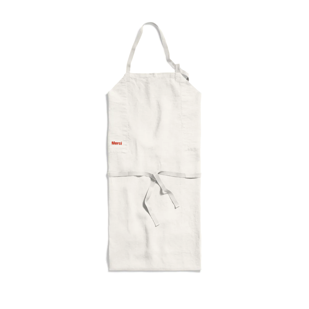 Tablier en lin lavé - Blanc Coquillage - Image 3