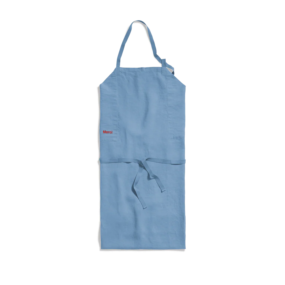Tablier en lin lavé - Bleu Primaire - Image 2