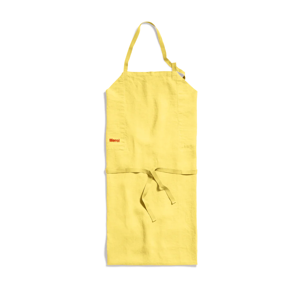 Tablier en lin lavé - Jaune Citronnade - Image 2