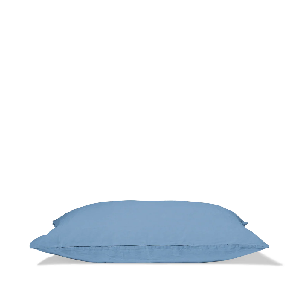 Taie d'oreiller en lin lavé - Bleu Primaire - Image 10