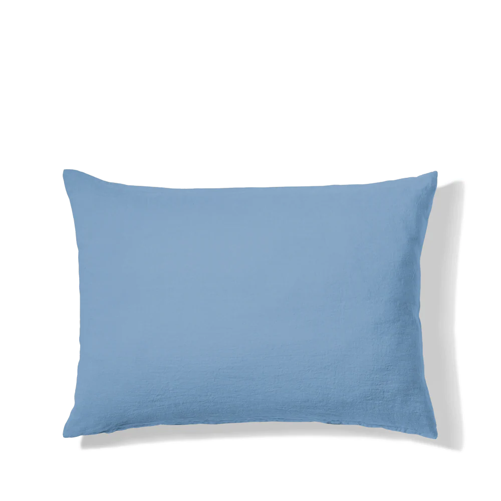 Taie d'oreiller en lin lavé - Bleu Primaire - Image 9