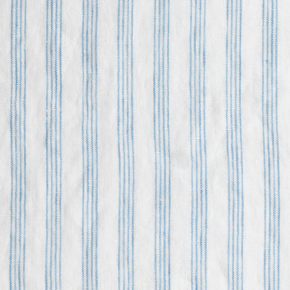 Coussin rectangle en lin lavé - Rayures Pinceau Bleu Primaire - Image 4