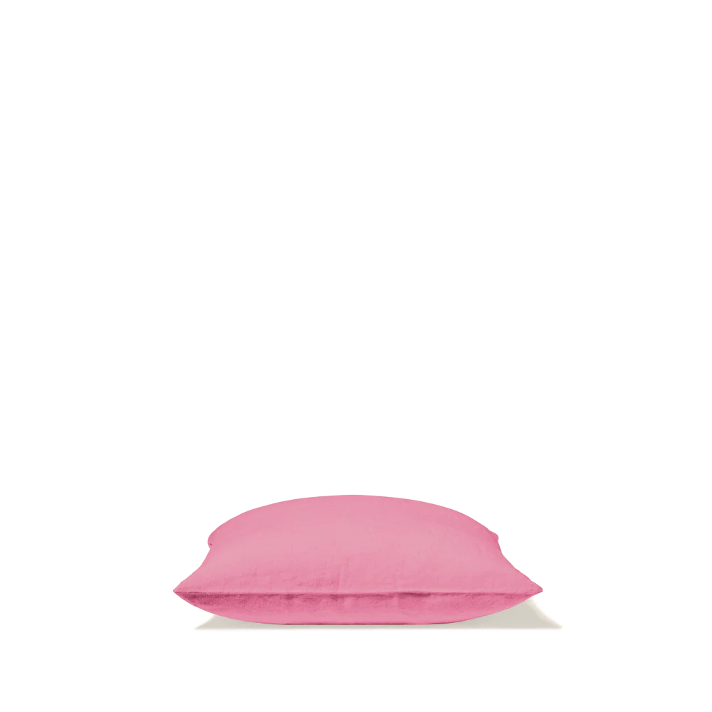 Taie d'oreiller en lin lavé - Rose Garance - Image 10
