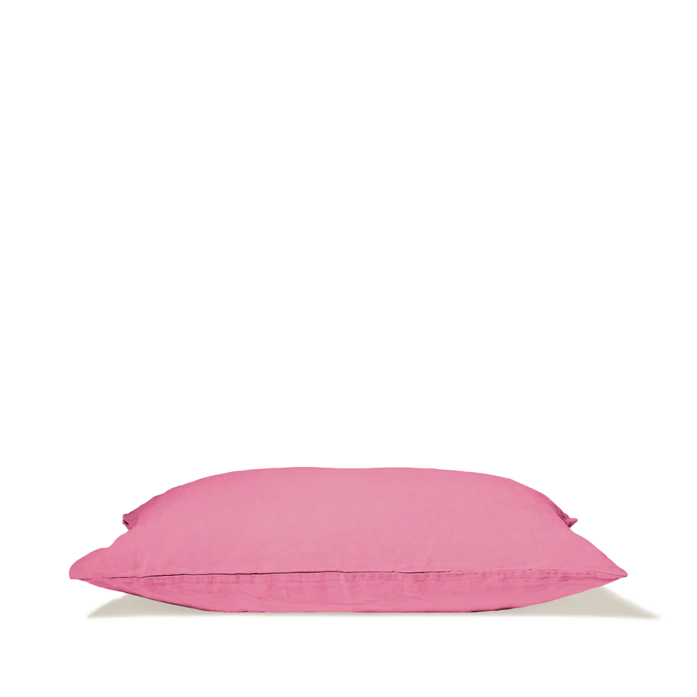 Taie d'oreiller en lin lavé - Rose Garance - Image 6