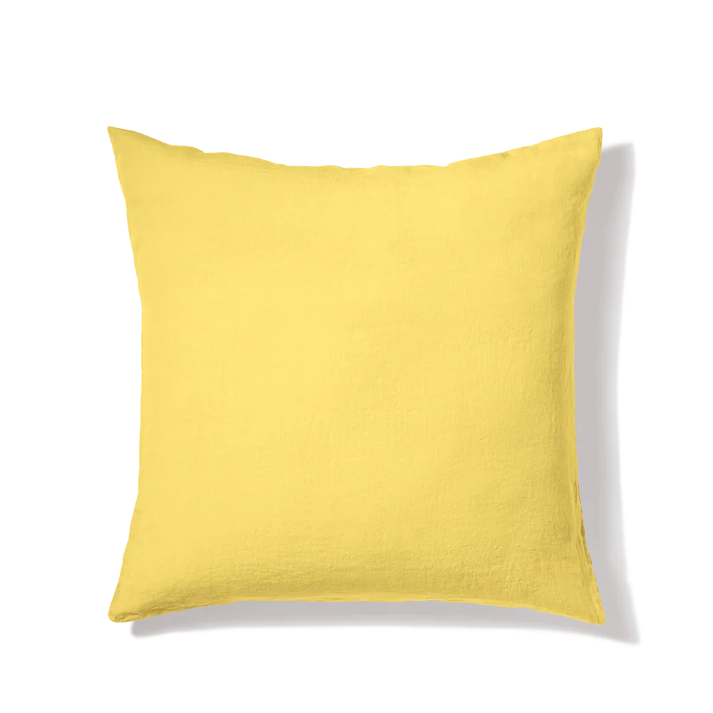 Taie d'oreiller en lin lavé - Jaune Citronnade - Image 3