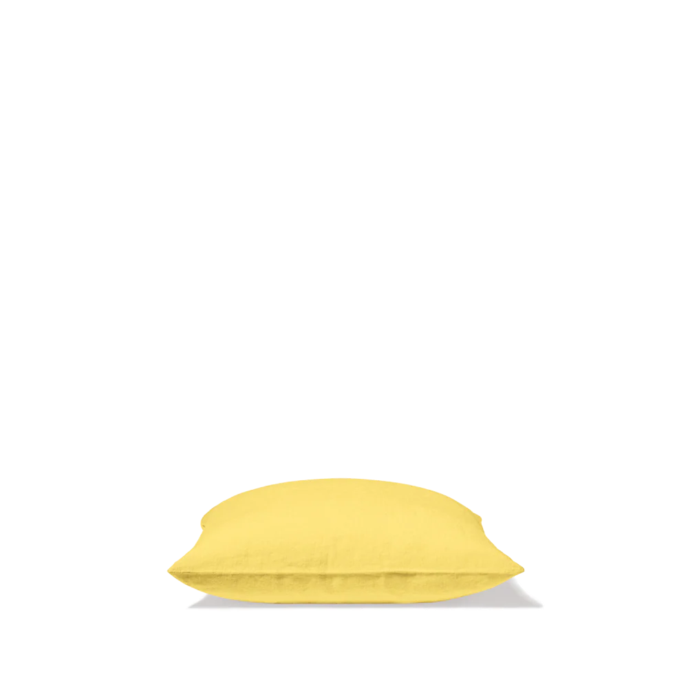 Taie d'oreiller en lin lavé - Jaune Citronnade - Image 4