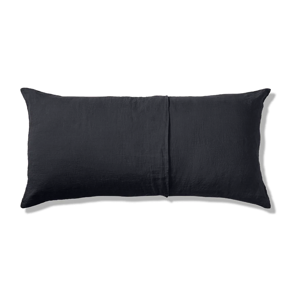 Coussin rectangle en lin lavé - Bleu Encre - Image 4