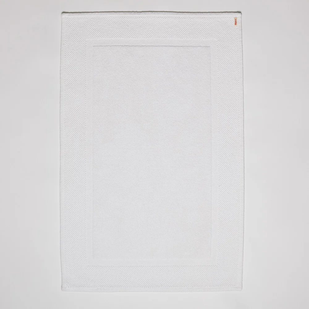Tapis de bain en coton - Blanc Brume - Image 3