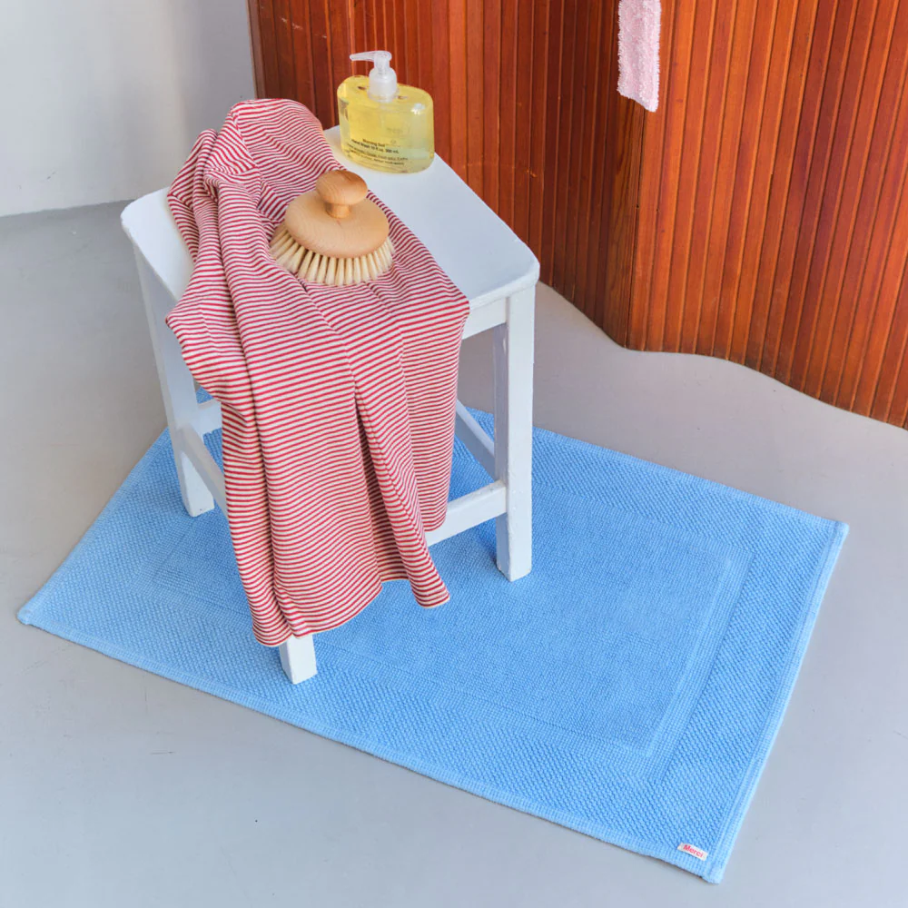 Tapis de bain en coton - Bleu Jour
