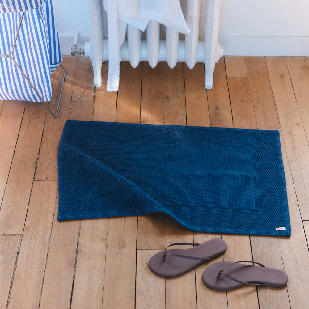 Tapis de bain en coton - Bleu Nuit