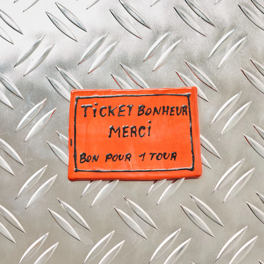 Ticket de manège Merci en céramique - Rouge