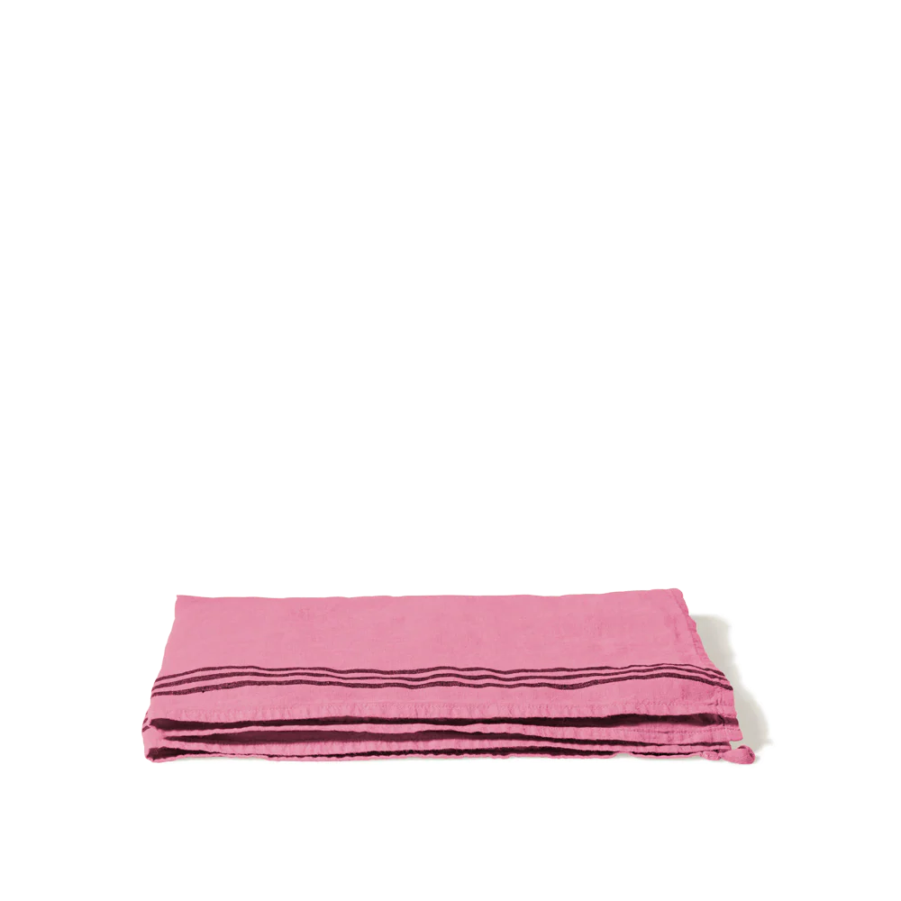 Torchon en lin lavé - Rose Garance - Image 2