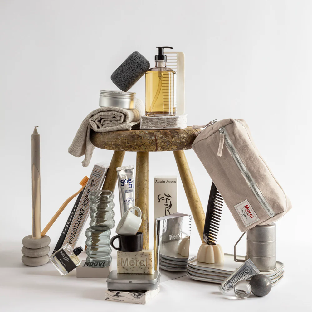 Trousse de toilette en lin lavé - Pierre - Image 3