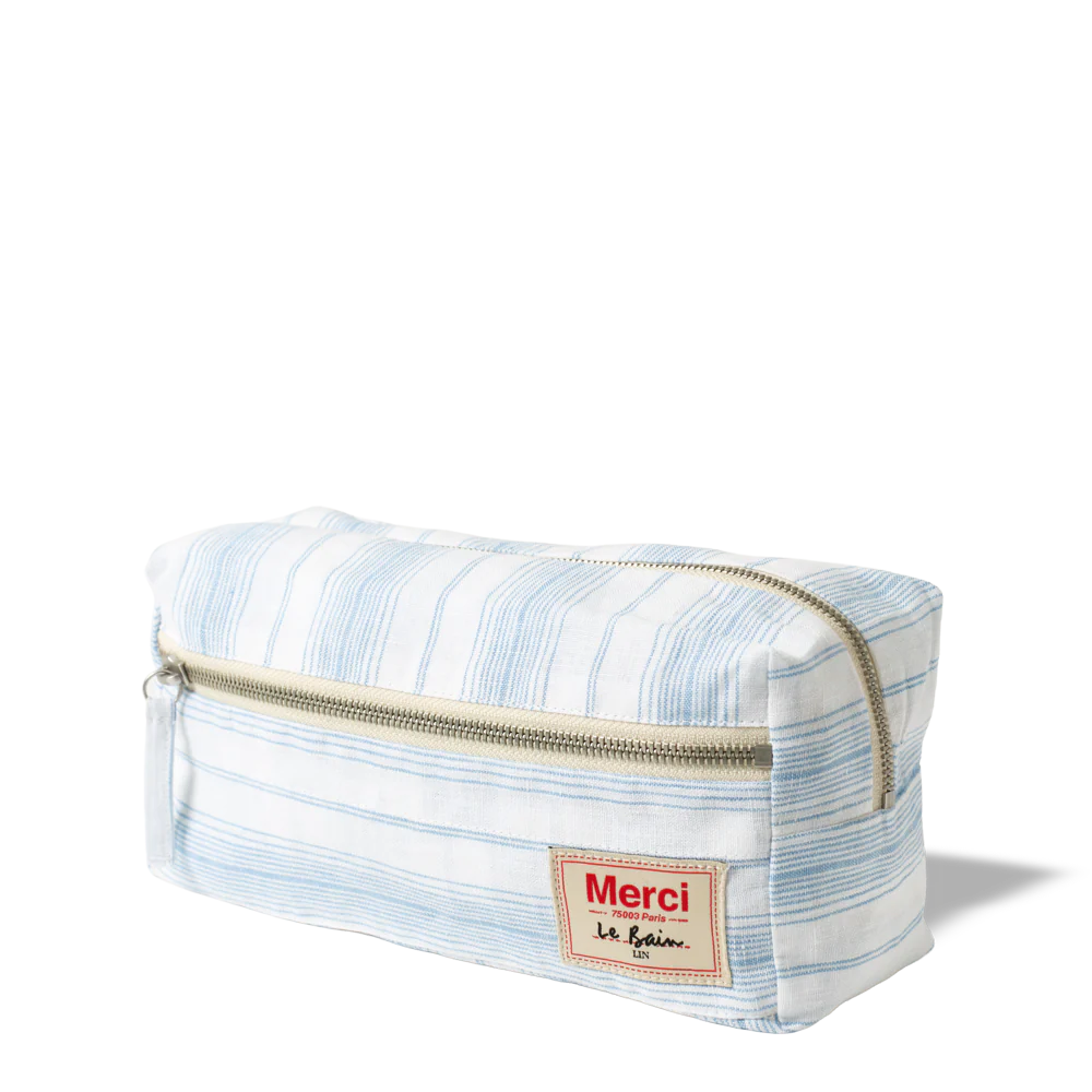 Trousse de toilette - Rayures Toile Bleu Primaire - Image 3