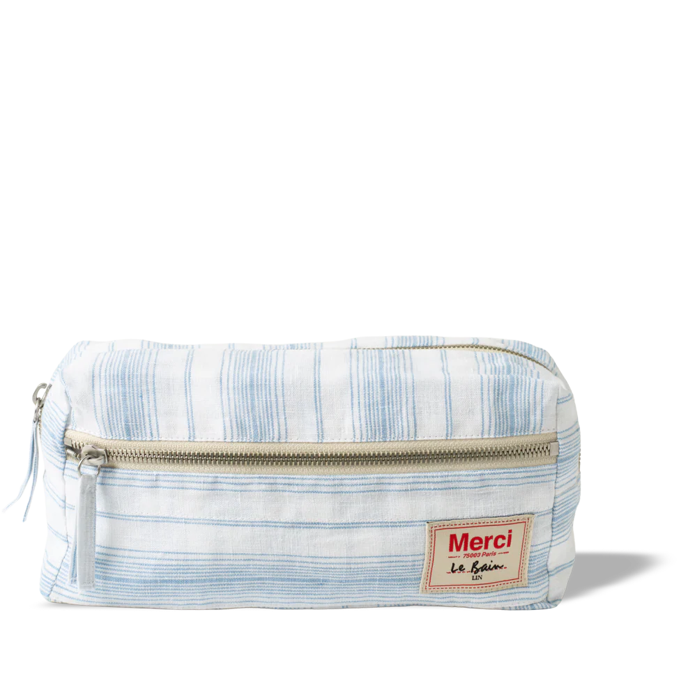 Trousse de toilette - Rayures Toile Bleu Primaire - Image 4