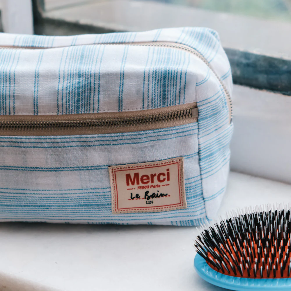 Trousse de toilette - Rayures Toile Bleu Primaire - Image 7