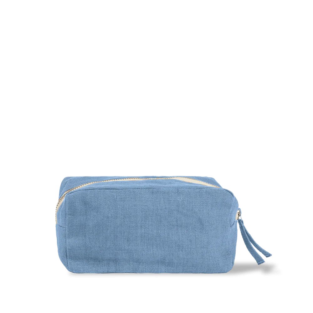 Merci - Trousse en lin lavé - Bleu Primaire - Image 8