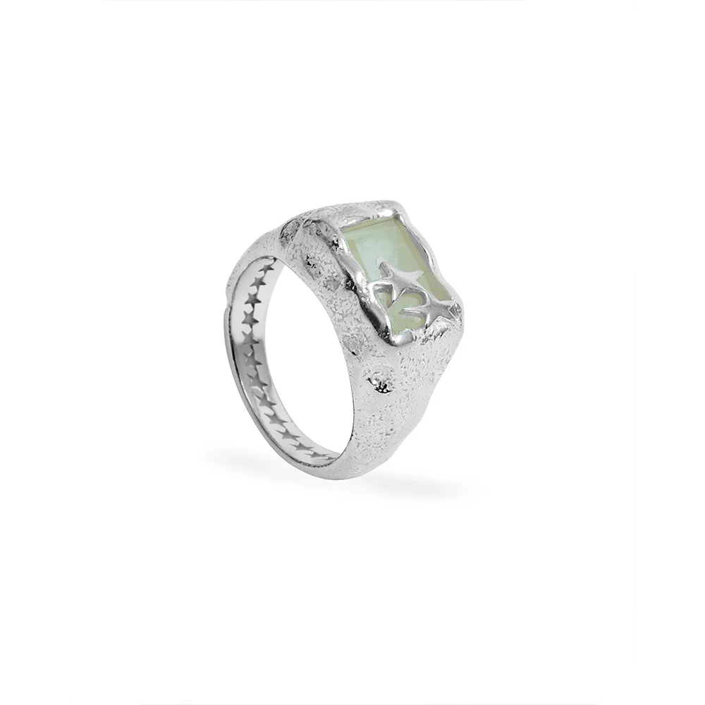 TWOJEYS - Bague Yellow Baguette Stone - Argent