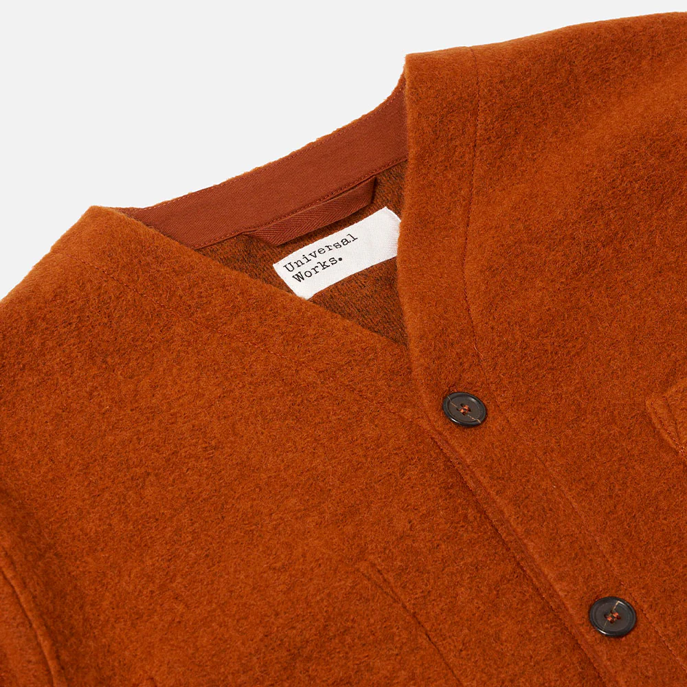 Universal Works - Cardigan Laine - Rust - Image 3