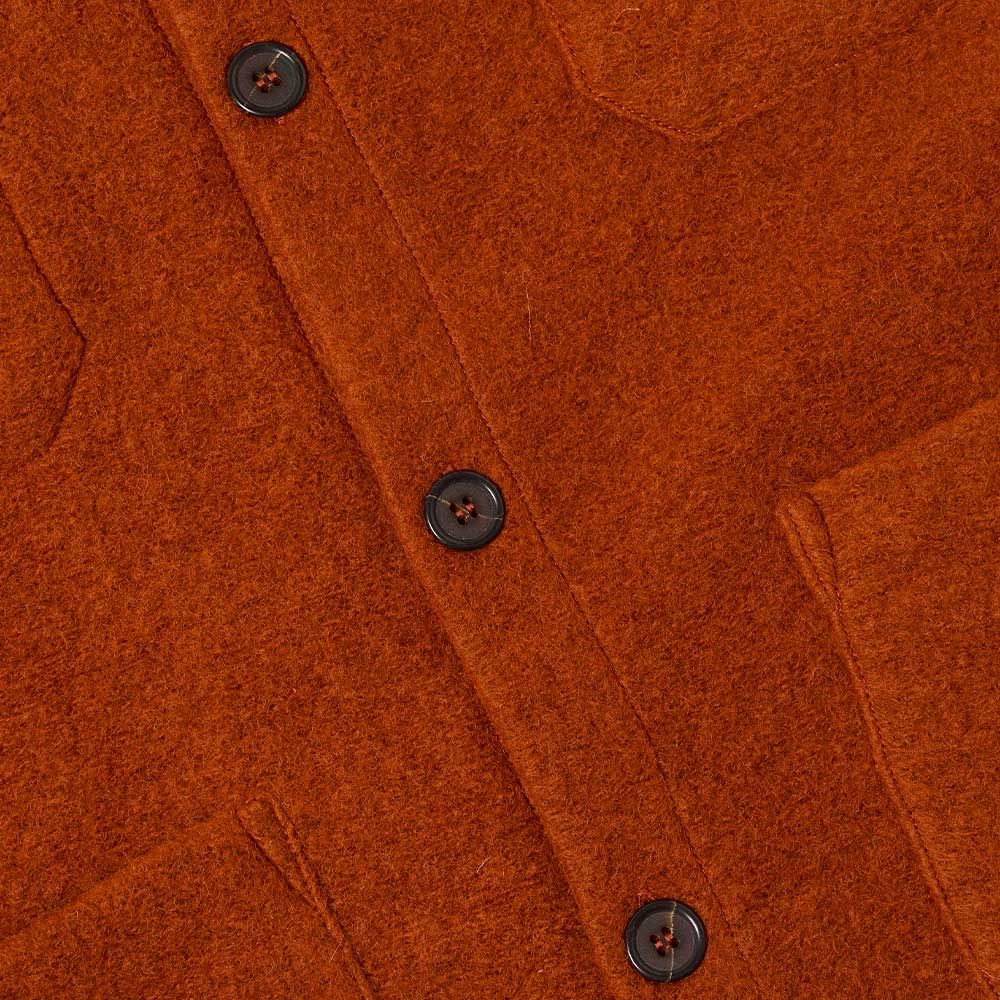 Universal Works - Cardigan Laine - Rust - Image 7
