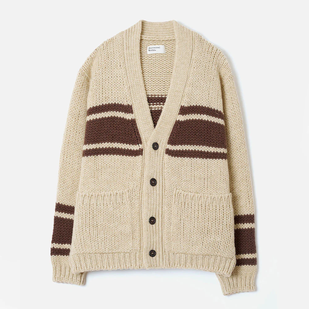 Universal Works - Cardigan Langdale - Ăcru & Marron