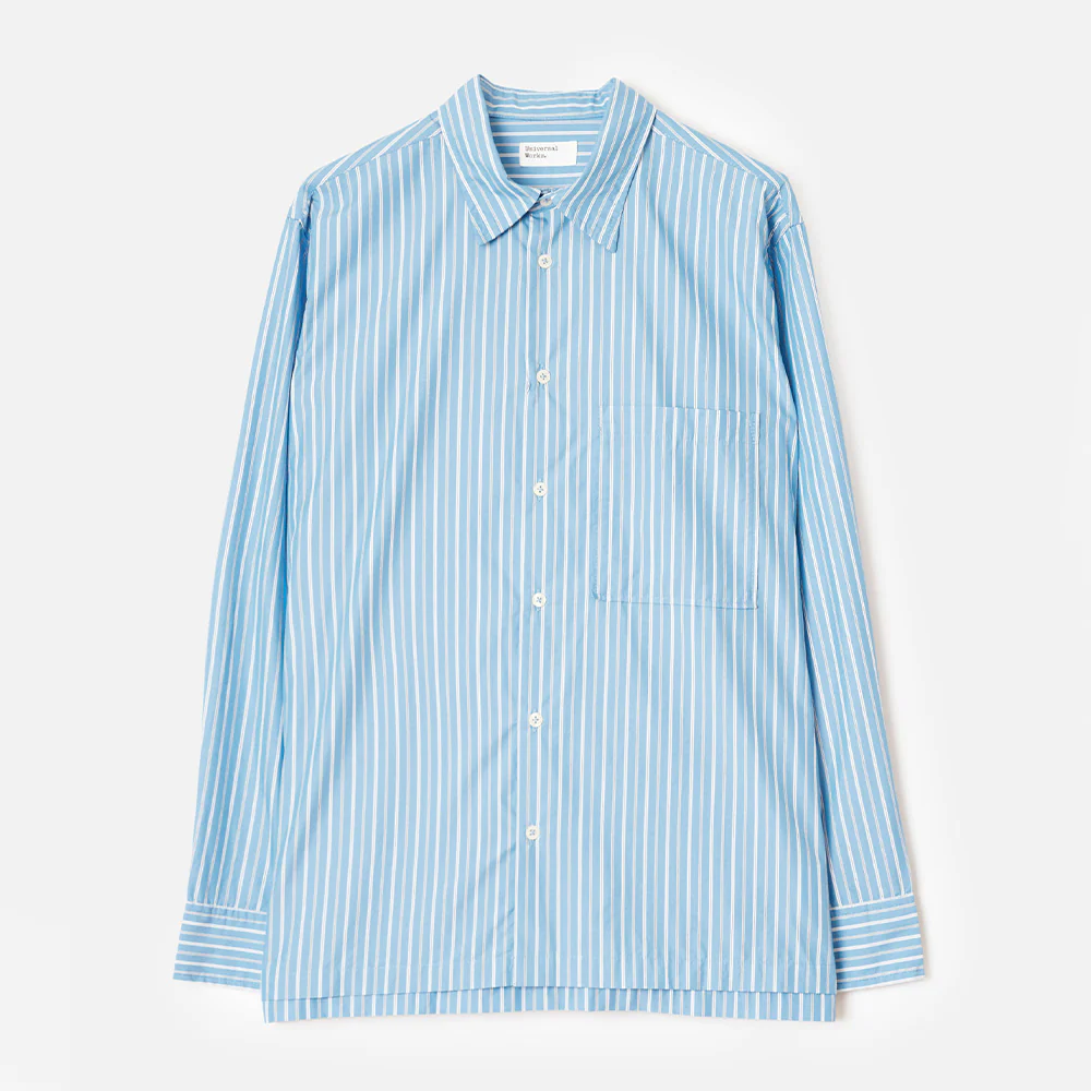 Universal Works - Chemise Lucky - Rayures Bleu