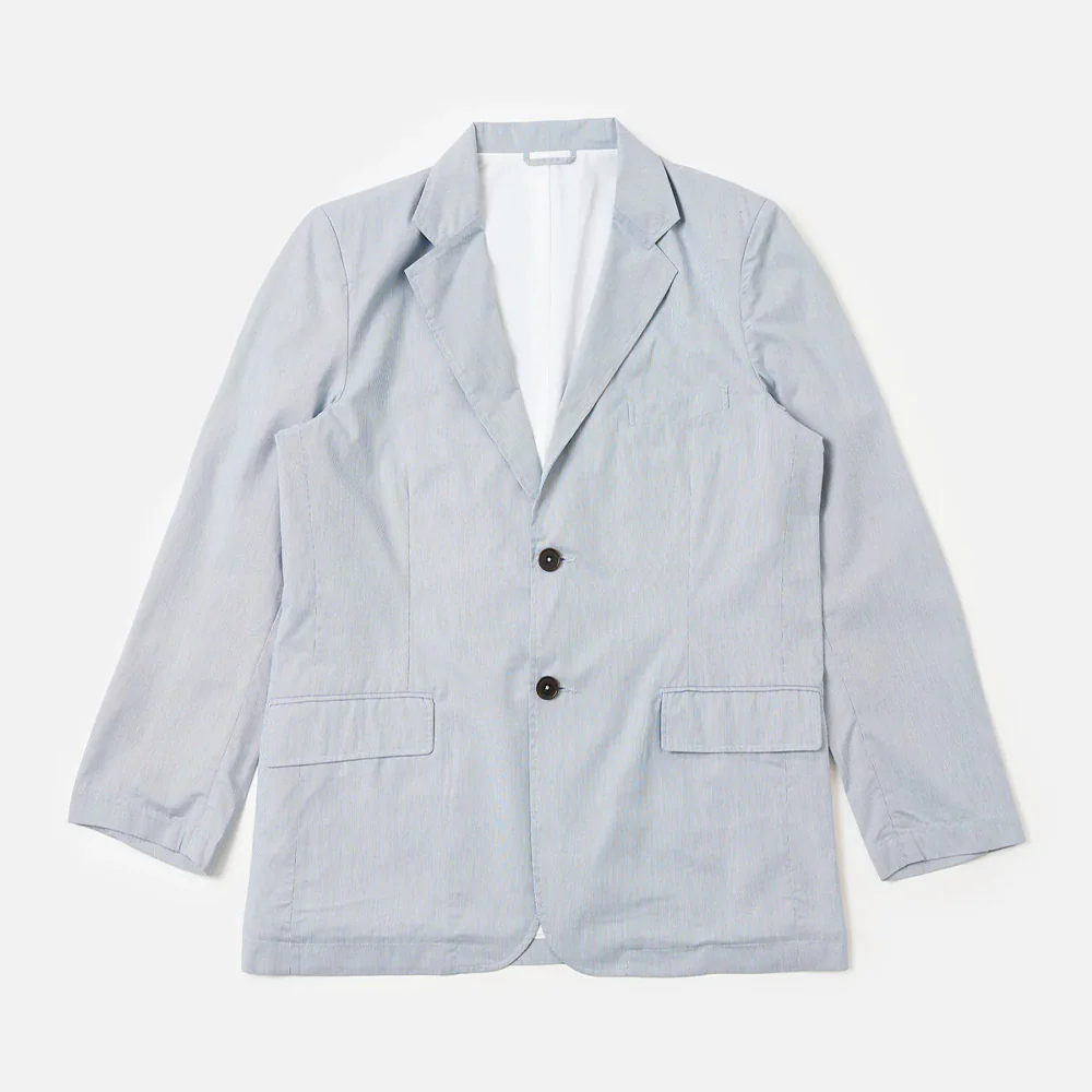 Universal Works - Veste Blazer Boston Kennedy - Bleu Ă rayures