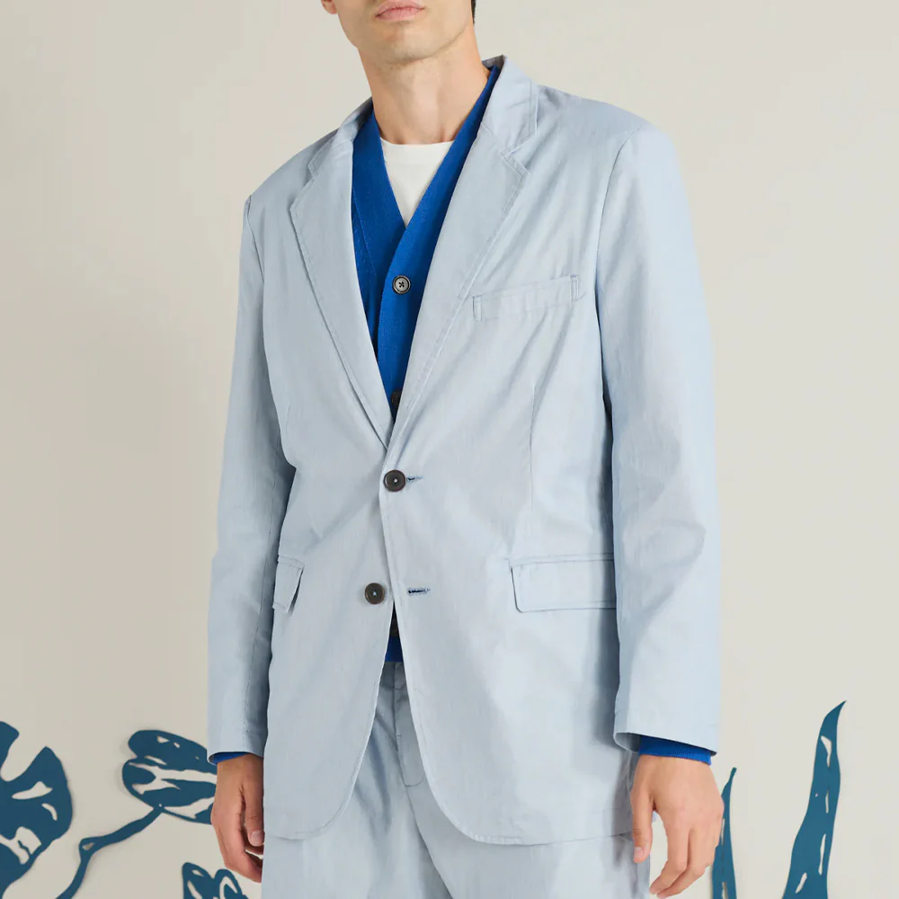 Universal Works - Veste Blazer Boston Kennedy - Bleu Ă rayures - Image 2