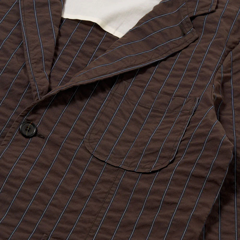 Universal Works - Veste Chester 2 boutons - Marron Ă rayures - Image 3
