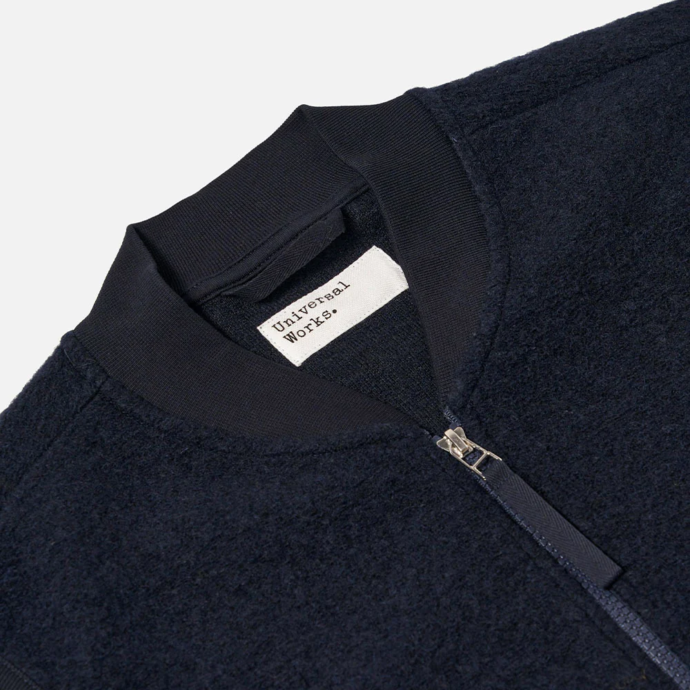 Universal Works - Veste Laine Zip - Marine - Image 4