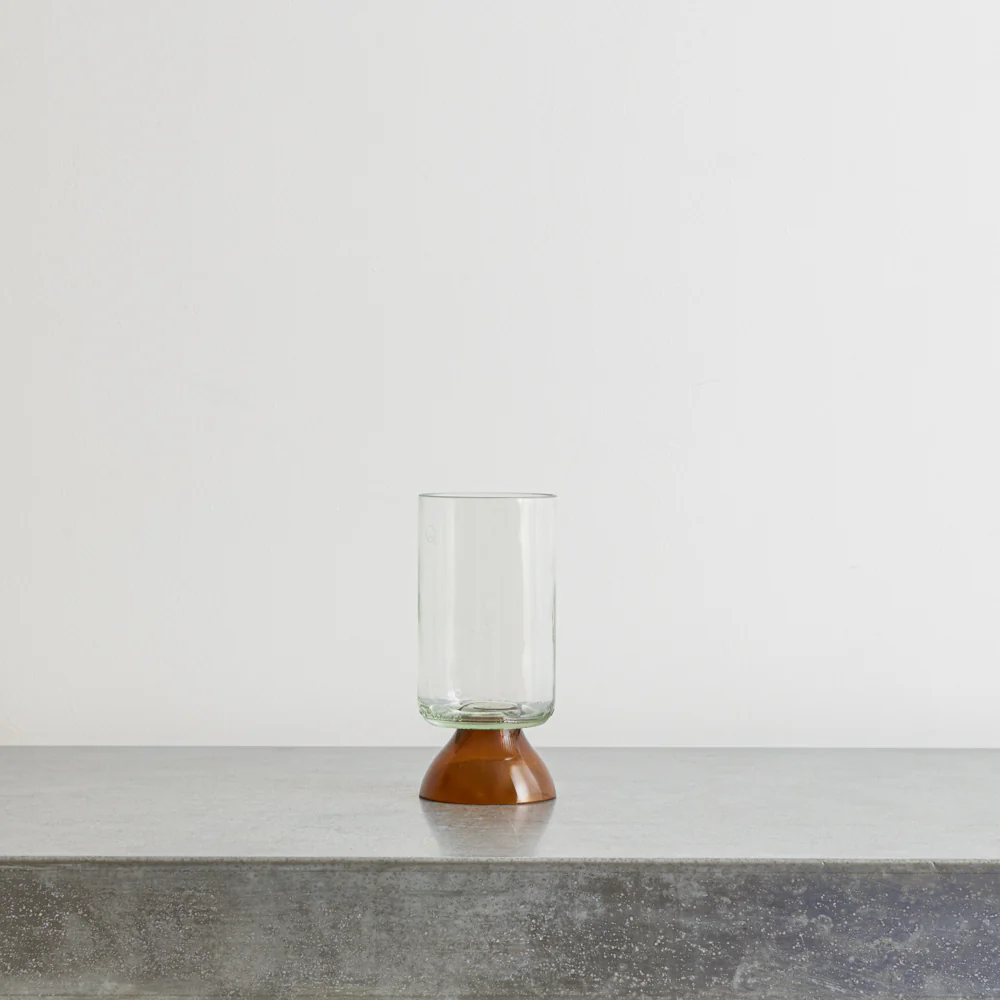 Verre Ă pied - Transparent & Marron