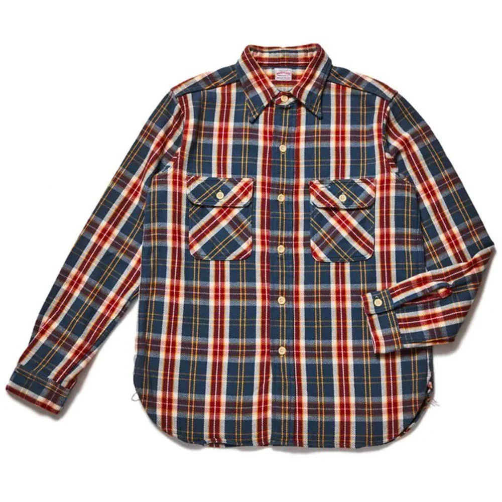 Warehouse & Co - Chemise Flannel 3104 - Marine & Marron