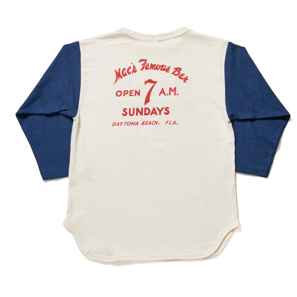 Warehouse & Co - T shirt Sleeve Baseball 4800 - Crème & Marine - Image 2