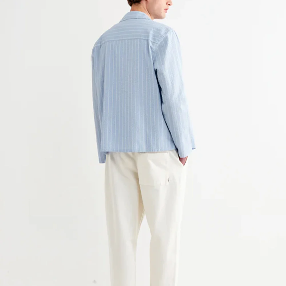 Wax London - Chemise Corey LS - Bleu Ecru - Image 4