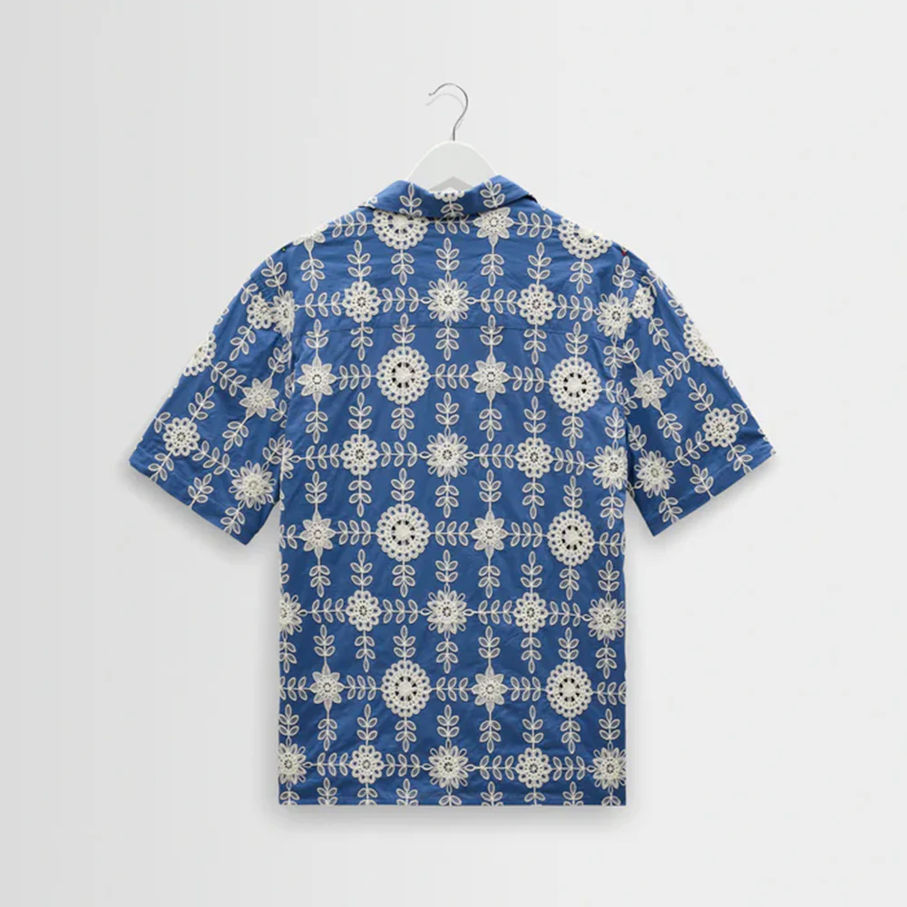 Wax London - Chemise Didcot SS - Bleu Ecru - Image 6