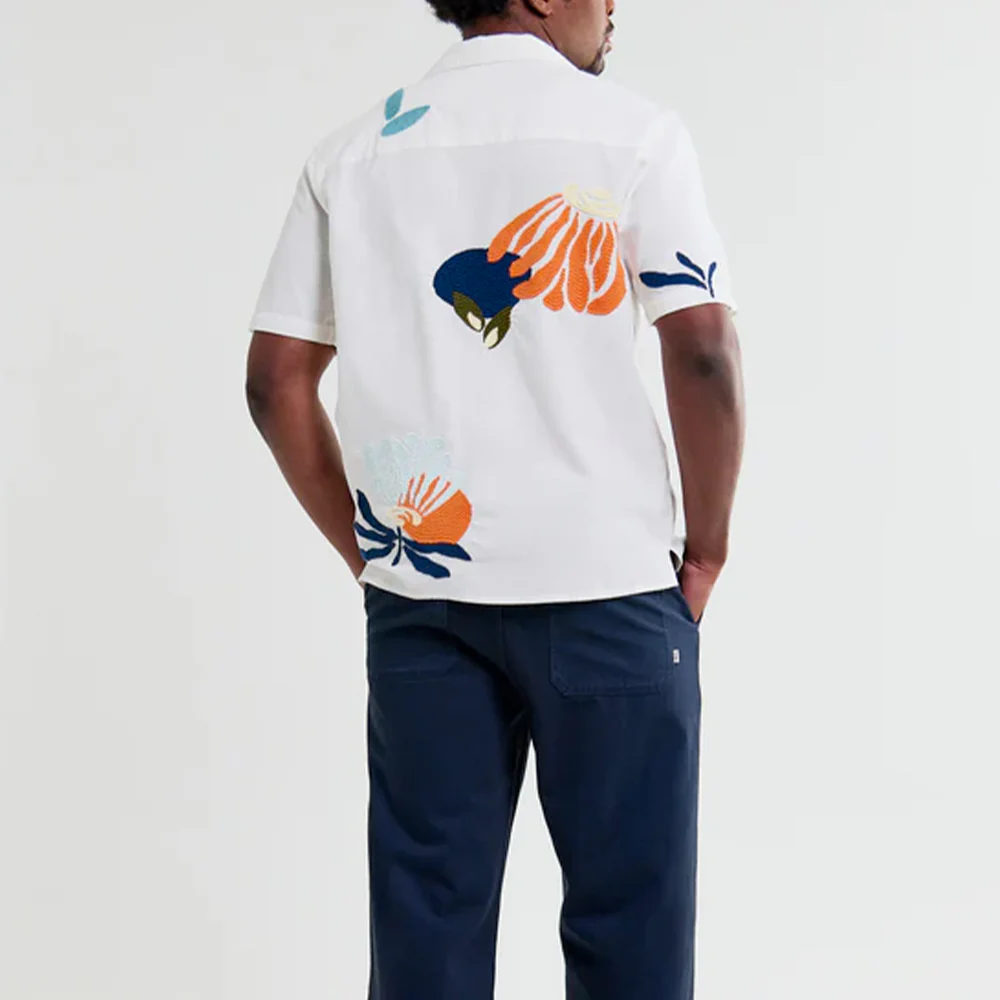Wax London - Chemise Didcot SS - Ecru Multi - Image 3